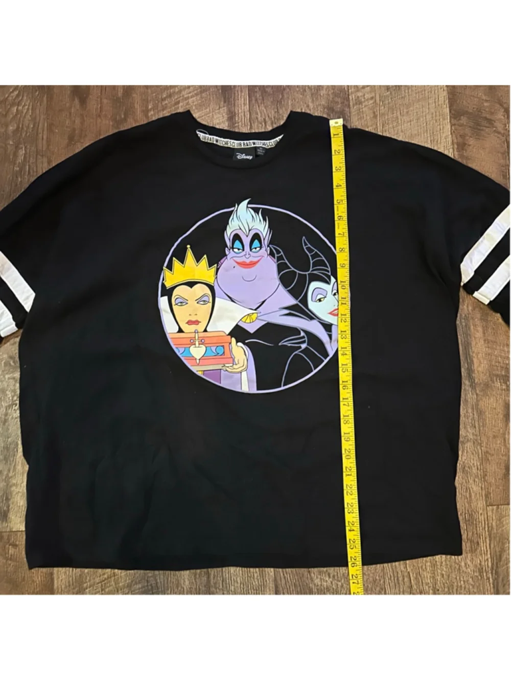 Women's Disney Bad Witches Club Long Sleeve Tee 2X Black White Summer